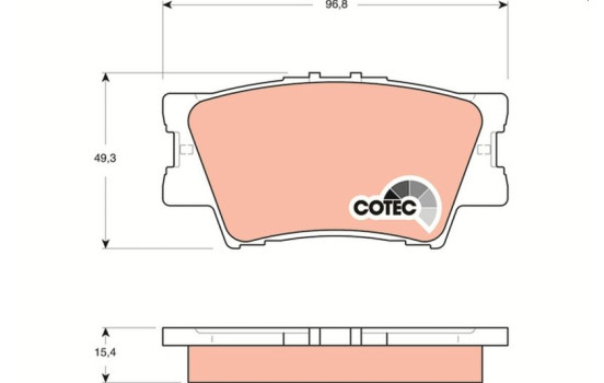 Kit de plaquettes de frein, frein à disque COTEC GDB3426 TRW, Image 2