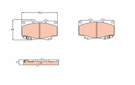 Kit de plaquettes de frein, frein à disque COTEC GDB3428 TRW, Image 2
