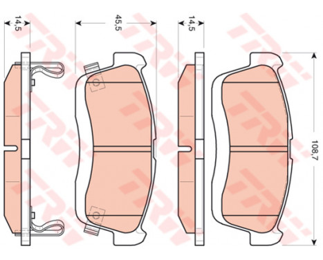 Kit de plaquettes de frein, frein à disque COTEC GDB3430 TRW