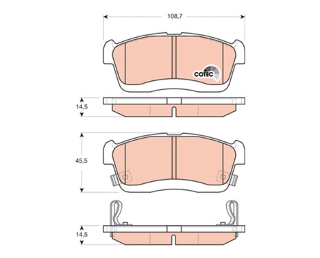 Kit de plaquettes de frein, frein à disque COTEC GDB3430 TRW, Image 2