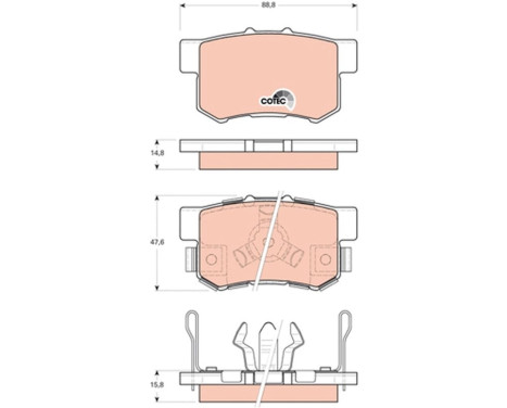 Kit de plaquettes de frein, frein à disque COTEC GDB3438 TRW, Image 2