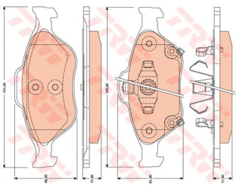 Kit de plaquettes de frein, frein à disque COTEC GDB3457 TRW