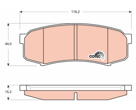 Kit de plaquettes de frein, frein à disque COTEC GDB3464 TRW, Image 2