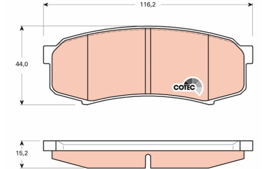 Kit de plaquettes de frein, frein à disque COTEC GDB3464 TRW, Image 2