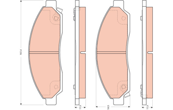 Kit de plaquettes de frein, frein à disque COTEC GDB3466 TRW