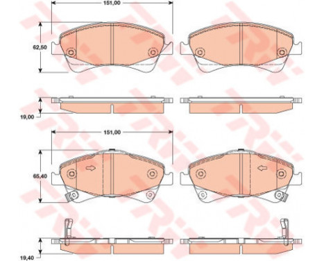 Kit de plaquettes de frein, frein à disque COTEC GDB3479 TRW