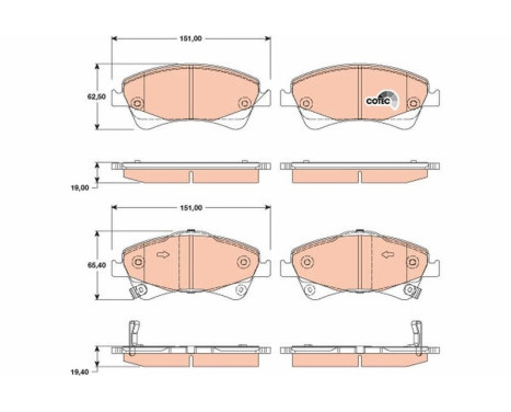 Kit de plaquettes de frein, frein à disque COTEC GDB3479 TRW, Image 2