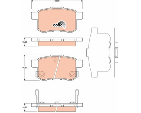 Kit de plaquettes de frein, frein à disque COTEC GDB3482 TRW, Image 2