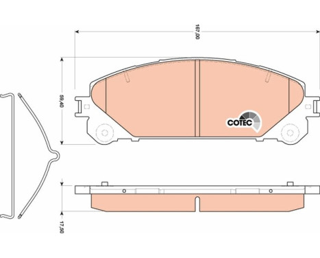 Kit de plaquettes de frein, frein à disque COTEC GDB3484 TRW, Image 2