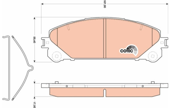 Kit de plaquettes de frein, frein à disque COTEC GDB3484 TRW, Image 2
