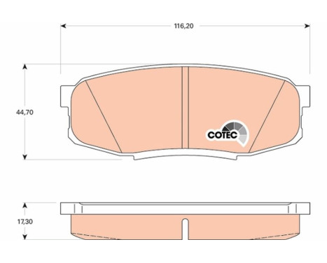 Kit de plaquettes de frein, frein à disque COTEC GDB3491 TRW, Image 2