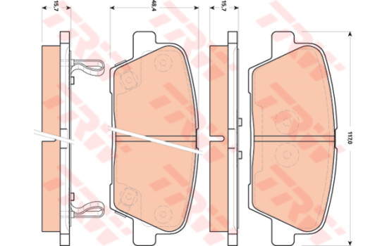 Kit de plaquettes de frein, frein à disque COTEC GDB3499 TRW