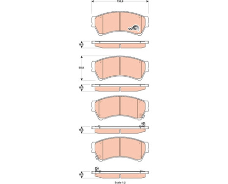 Kit de plaquettes de frein, frein à disque COTEC GDB3501 TRW, Image 2