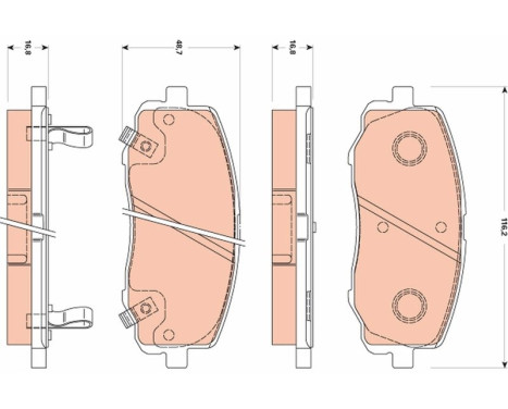 Kit de plaquettes de frein, frein à disque COTEC GDB3510 TRW, Image 2