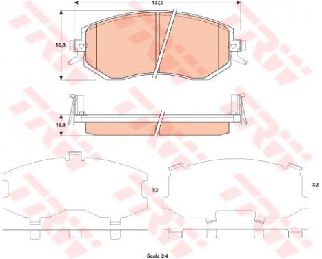 Kit de plaquettes de frein, frein à disque COTEC GDB3519 TRW