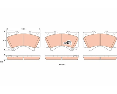 Kit de plaquettes de frein, frein à disque COTEC GDB3524 TRW, Image 2