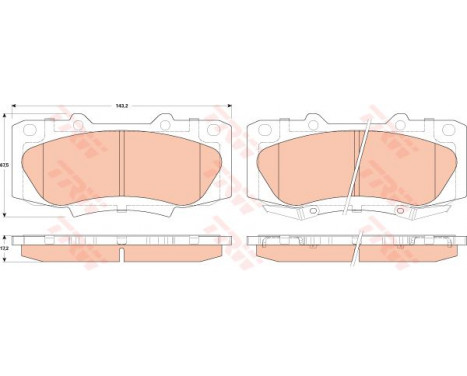 Kit de plaquettes de frein, frein à disque COTEC GDB3528 TRW