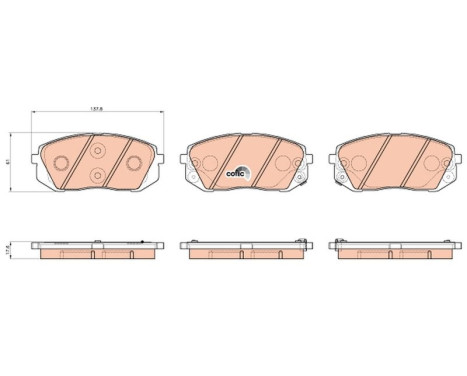 Kit de plaquettes de frein, frein à disque COTEC GDB3530 TRW, Image 2