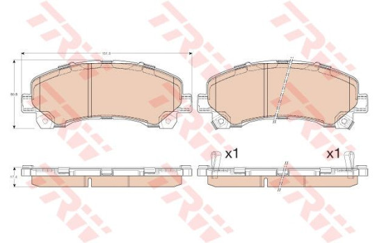 Kit de plaquettes de frein, frein à disque COTEC GDB3545 TRW