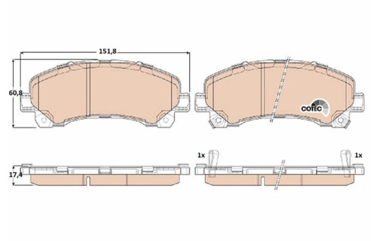 Kit de plaquettes de frein, frein à disque COTEC GDB3545 TRW, Image 2