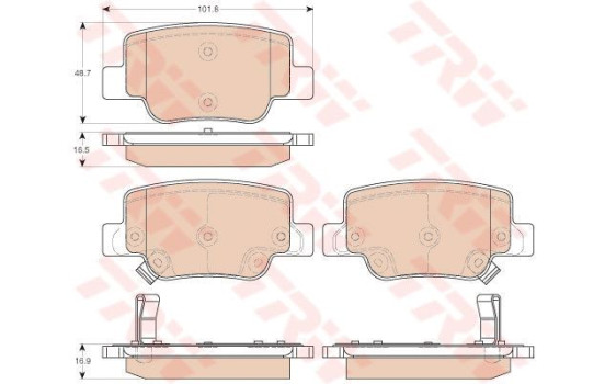 Kit de plaquettes de frein, frein à disque COTEC GDB3547 TRW