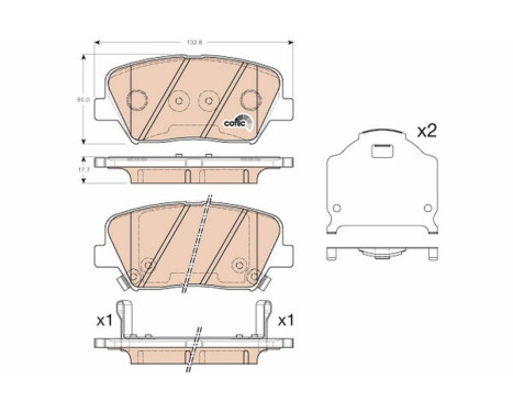 Kit de plaquettes de frein, frein à disque COTEC GDB3549 TRW, Image 5