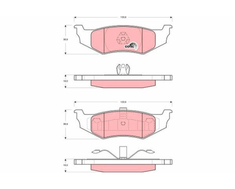 Kit de plaquettes de frein, frein à disque COTEC GDB4119 TRW, Image 2