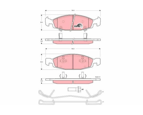 Kit de plaquettes de frein, frein à disque COTEC GDB4120 TRW, Image 2