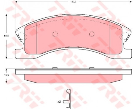 Kit de plaquettes de frein, frein à disque COTEC GDB4133 TRW