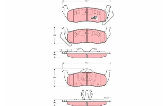 Kit de plaquettes de frein, frein à disque COTEC GDB4137 TRW, Image 2