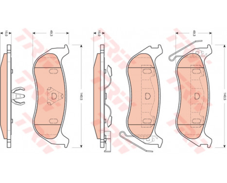 Kit de plaquettes de frein, frein à disque COTEC GDB4139 TRW