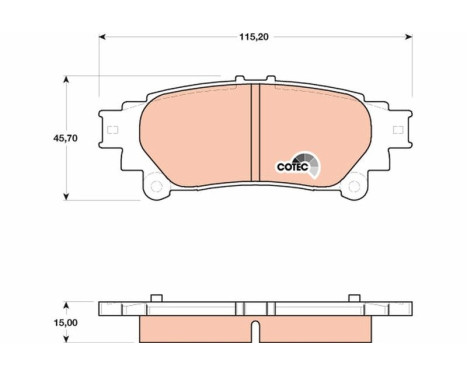 Kit de plaquettes de frein, frein à disque COTEC GDB4174 TRW, Image 2