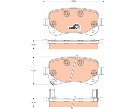 Kit de plaquettes de frein, frein à disque COTEC GDB4176 TRW, Image 2