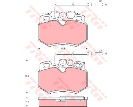 Kit de plaquettes de frein, frein à disque COTEC GDB446 TRW