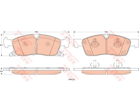 Kit de plaquettes de frein, frein à disque COTEC GDB4603 TRW