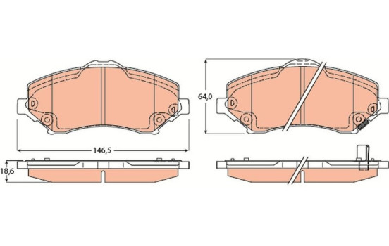 Kit de plaquettes de frein, frein à disque COTEC GDB4605 TRW, Image 2