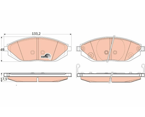 Kit de plaquettes de frein, frein à disque COTEC GDB4606 TRW, Image 2