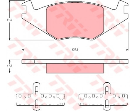 Kit de plaquettes de frein, frein à disque COTEC GDB463 TRW