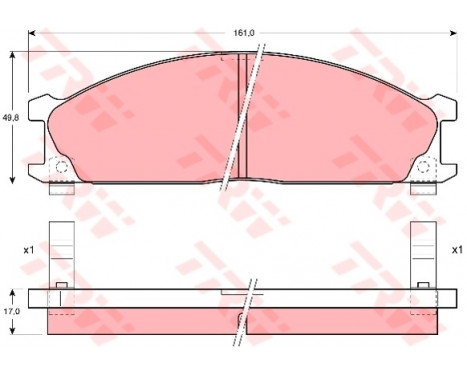 Kit de plaquettes de frein, frein à disque COTEC GDB766 TRW