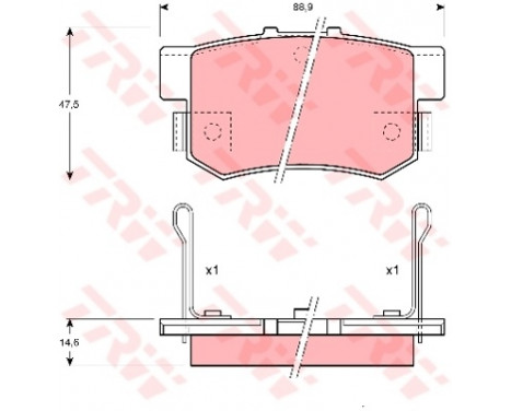 Kit de plaquettes de frein, frein à disque COTEC GDB774 TRW