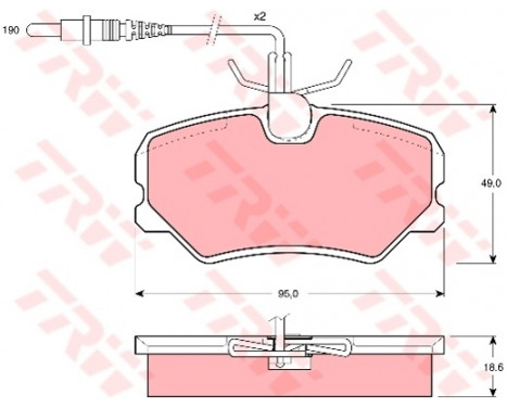 Kit de plaquettes de frein, frein à disque COTEC GDB793 TRW