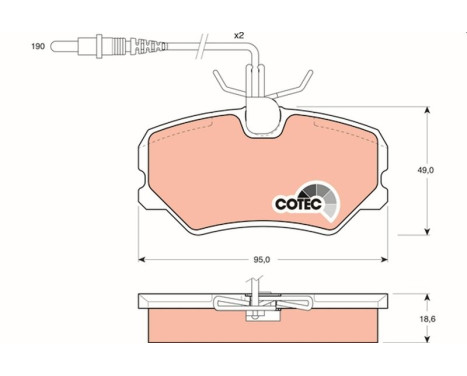 Kit de plaquettes de frein, frein à disque COTEC GDB793 TRW, Image 2