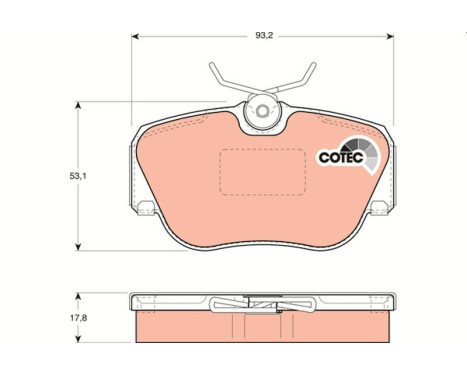 Kit de plaquettes de frein, frein à disque COTEC GDB817 TRW, Image 2