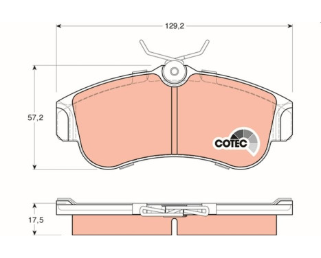 Kit de plaquettes de frein, frein à disque COTEC GDB848 TRW, Image 2