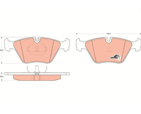 Kit de plaquettes de frein, frein à disque COTEC GDB916 TRW, Image 2