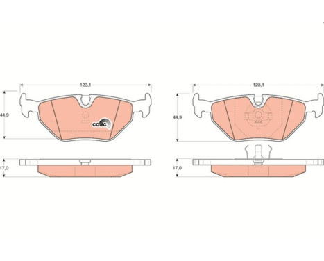 Kit de plaquettes de frein, frein à disque COTEC GDB917 TRW, Image 2