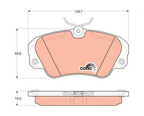 Kit de plaquettes de frein, frein à disque COTEC GDB957 TRW, Image 2