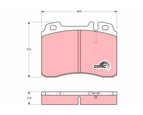 Kit de plaquettes de frein, frein à disque COTEC GDB962 TRW, Image 2