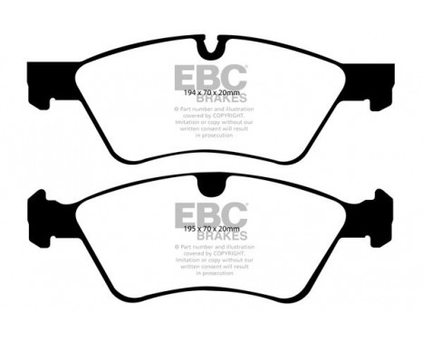 Kit de plaquettes de frein, frein à disque DP1592 EBC