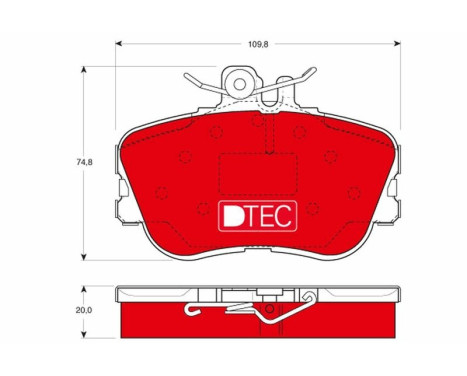 Kit de plaquettes de frein, frein à disque DTEC COTEC GDB1094DTE TRW